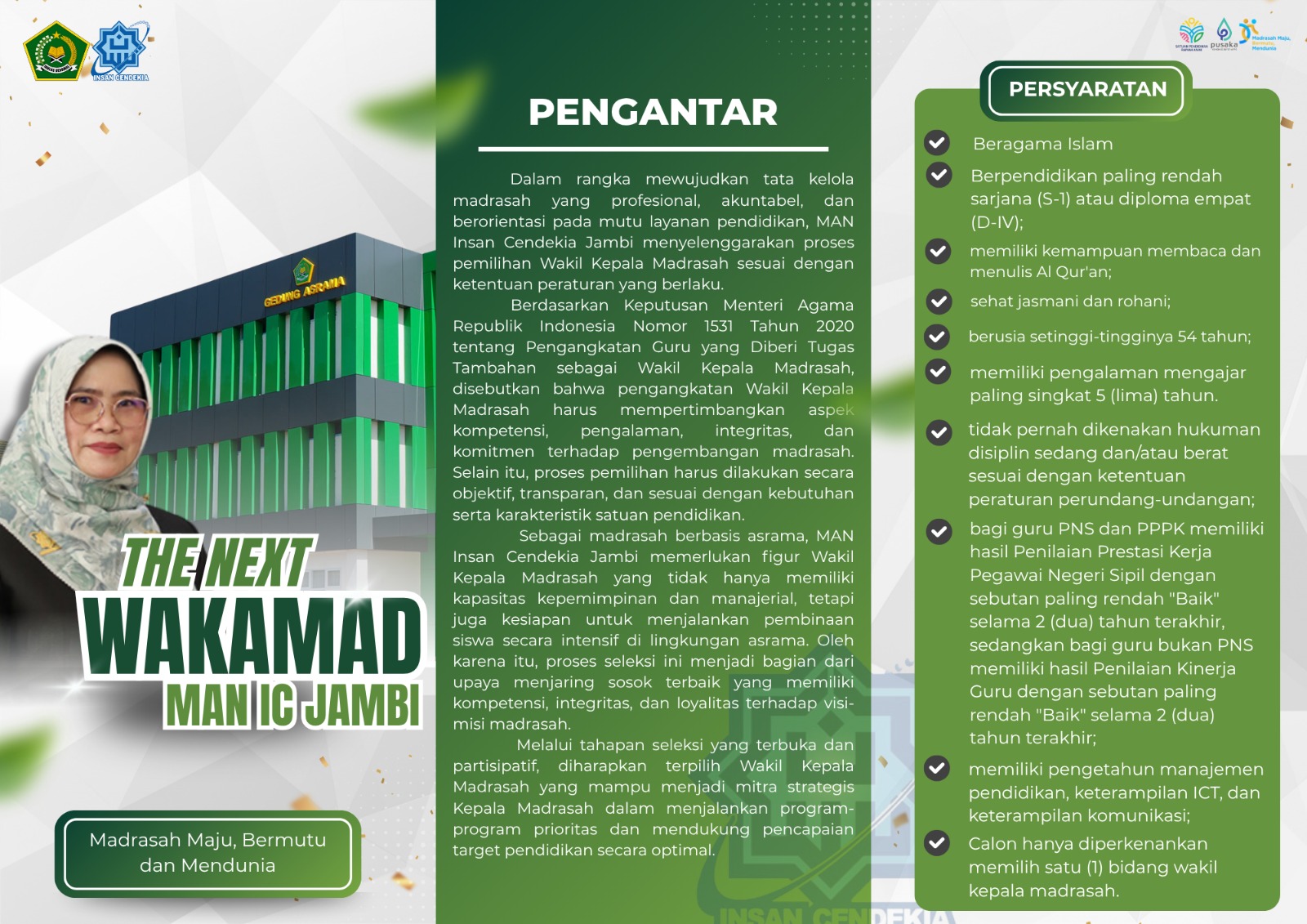 MAN IC Jambi Sosialisasikan Seleksi Wakil Kepala Madrasah Secara Objektif dan Transparan