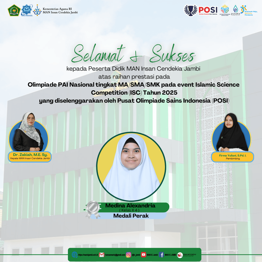 Medina Alexandria Sumbang Medali Perak untuk MAN IC Jambi di ISC 2025