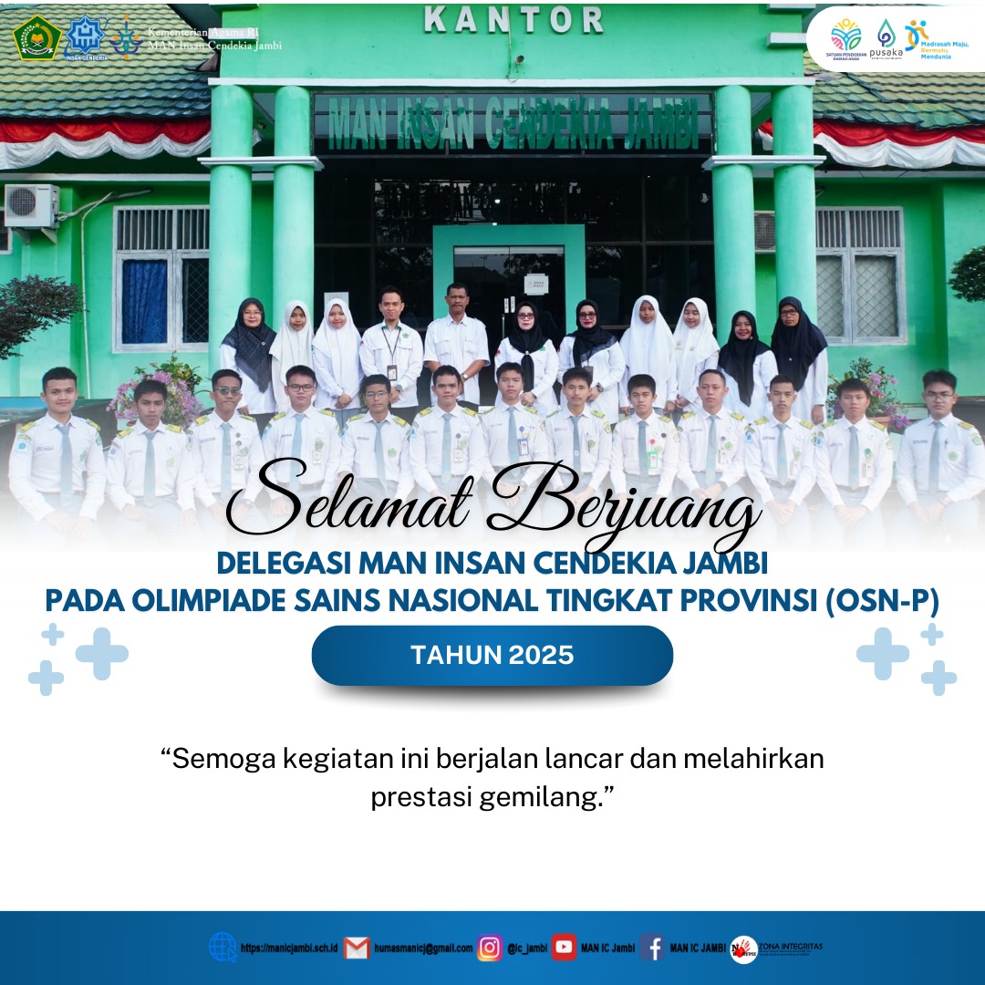 Selamat Berjuang, 18 Siswa MAN IC Jambi Siap Berlaga di Olimpiade Sains Nasional Tingkat Provinsi 2025