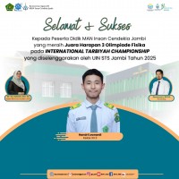 Handri Leonardi Raih Juara Harapan 3 Olimpiade Fisika di Ajang International Tarbiyah Championship 2025