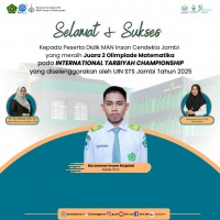 Mu’amar Imam Mujahid Raih Juara 2 Olimpiade Matematika di Ajang International Tarbiyah Championship 2025