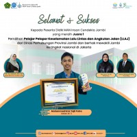 Siswa MAN IC Jambi Raih Juara 1 Pelajar Pelopor Keselamatan Lalu Lintas Tingkat Provinsi