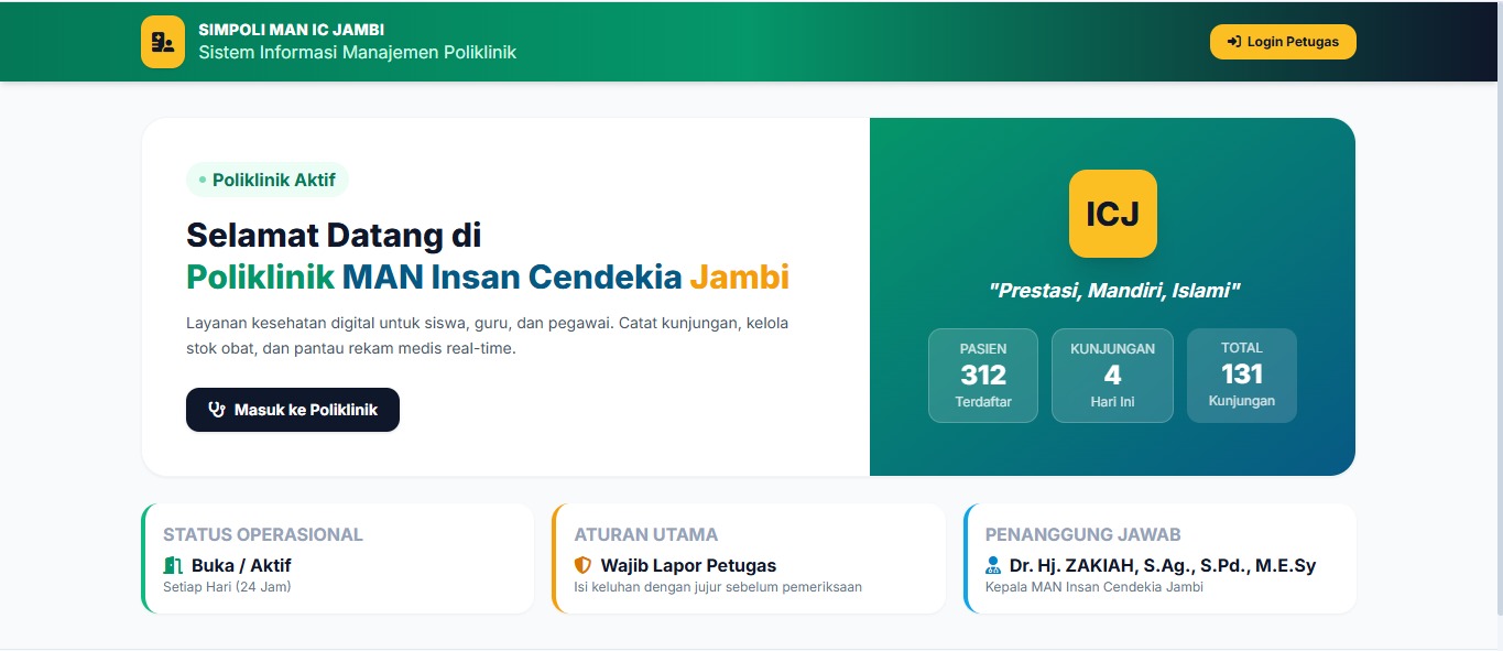 Transformasi Digital MAN IC Jambi, SIMPOLI dan SIMTAMU Jadi Inovasi Penguat Zona Integritas Menuju WBK dan WBBM